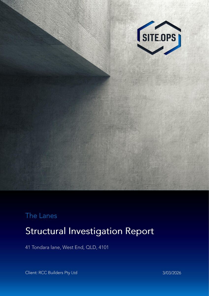 The Lanes Column As-Built Detailing — SiteOps structural investigation